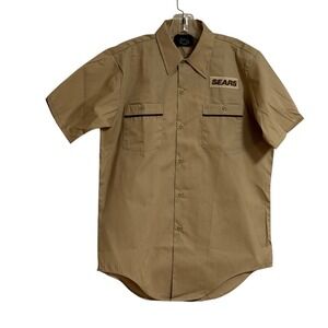 SEARS Automotive Work Shirt SZ Medium 15-15 1/2 USA Made Utilitarian Nostalgia